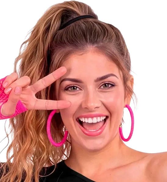 Fluorescent pink hoop earrings