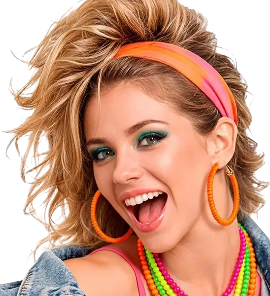 Fluorescent orange hoop earrings
