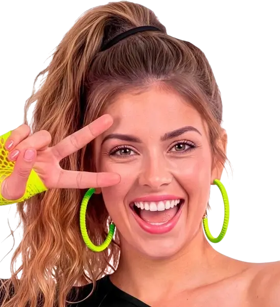 Yellow fluorescent hoop earrings