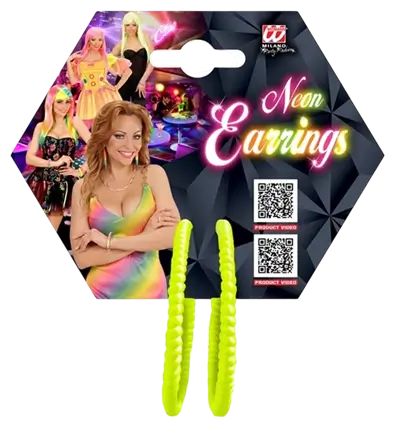 Yellow fluorescent hoop earrings