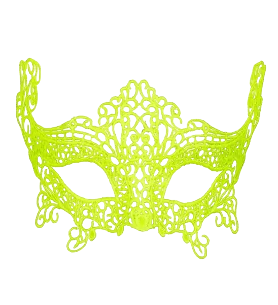Neon yellow wolf mask in lace