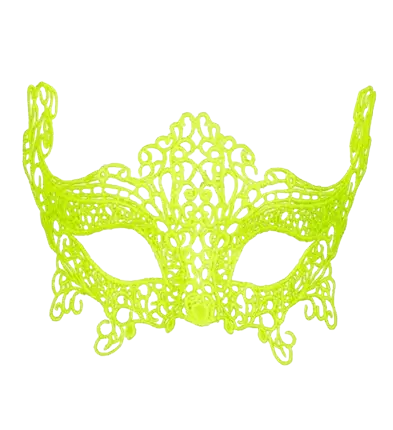 Neon yellow wolf mask in lace