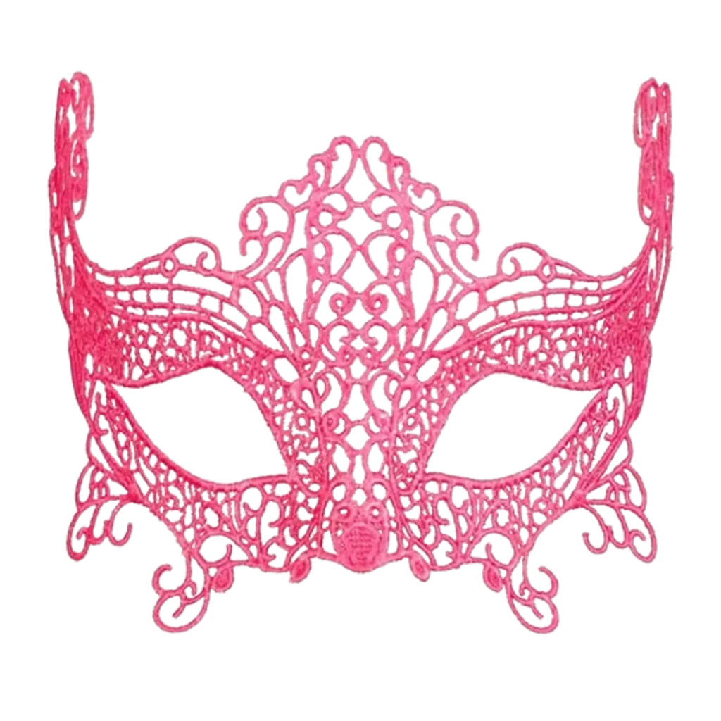 Neon pink lace wolf mask