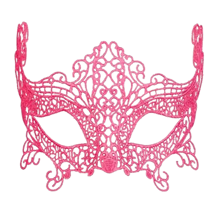 Neon pink lace wolf mask