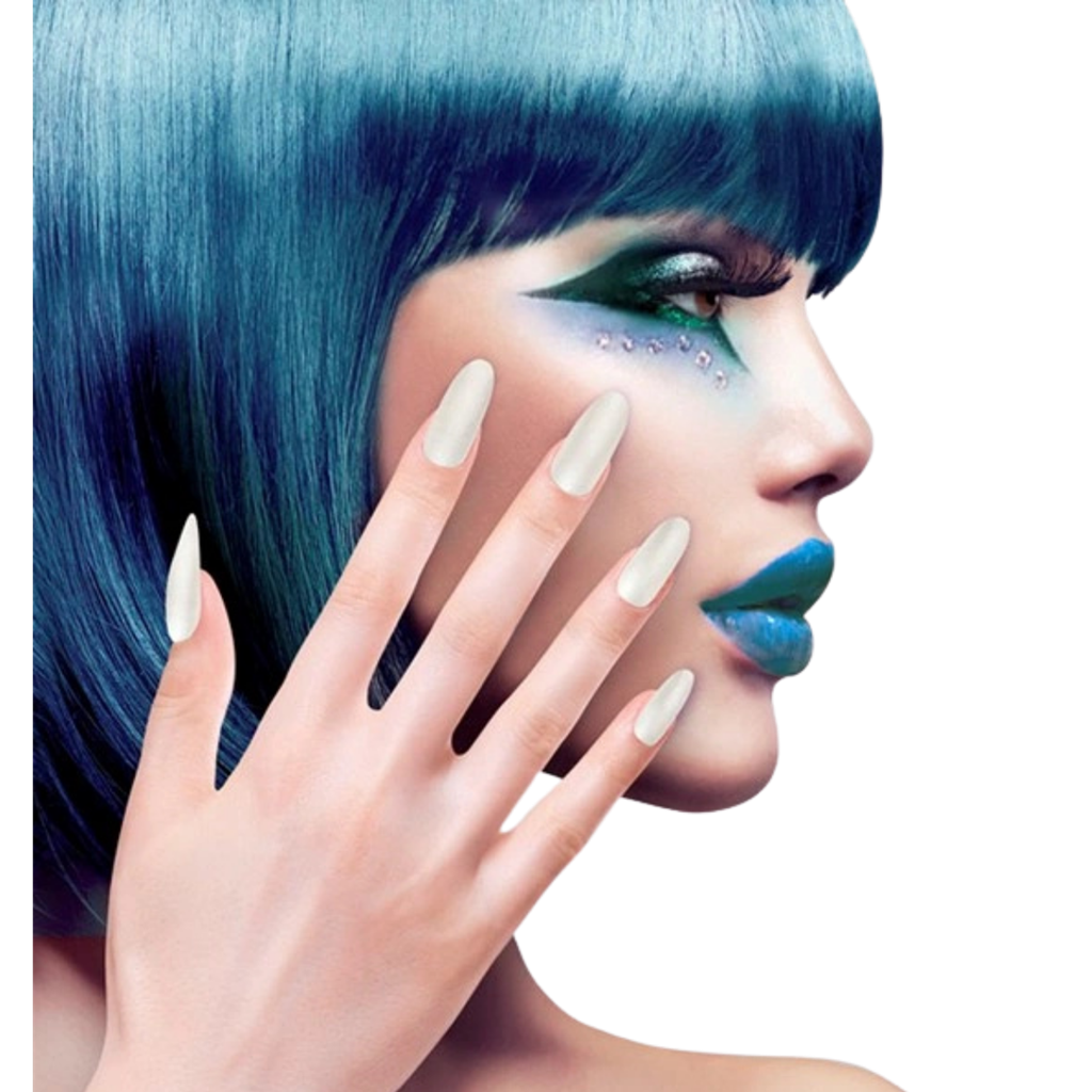 White Fluorescent Fake Nails - Set of 12