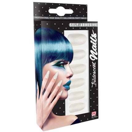 White Fluorescent Fake Nails - Set of 12