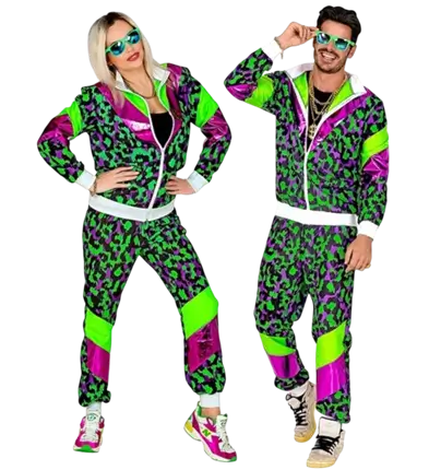 80's Fluo Party Animal tracksuit - L