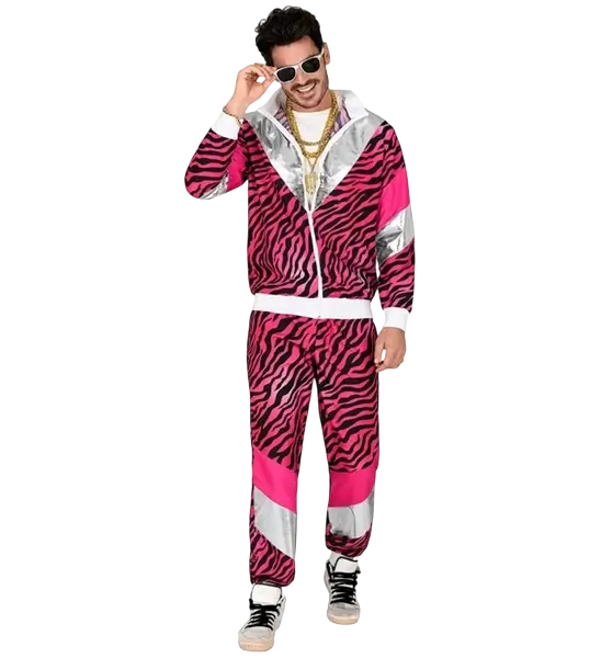 Pink and black fluorescent tracksuit disguise - M
