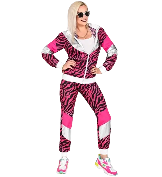 Pink and black fluorescent tracksuit disguise - M