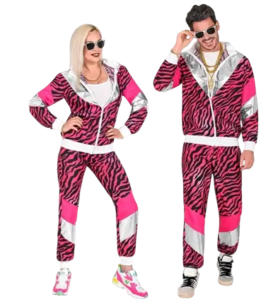 Pink and black fluorescent tracksuit disguise - M