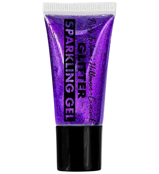 Violet glitter body and face gel