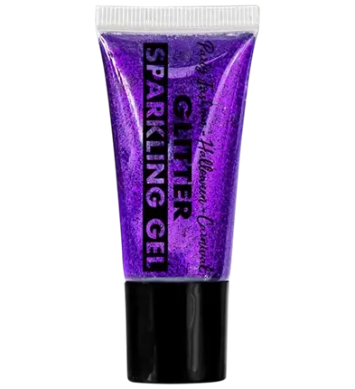 Violet glitter body and face gel