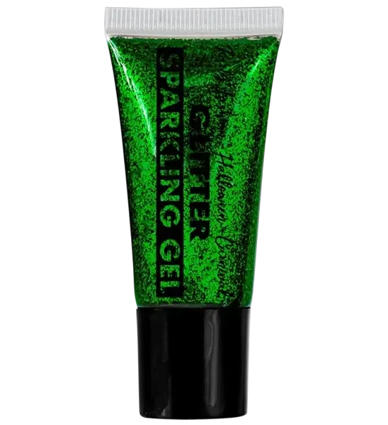 Green glitter body and face gel