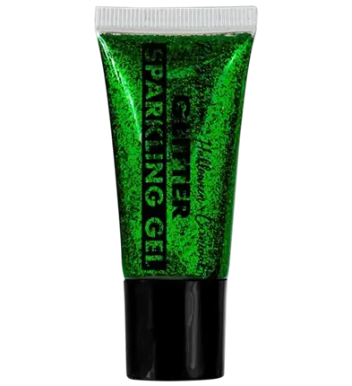 Green glitter body and face gel