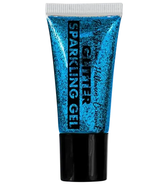 Blue glitter body and face gel