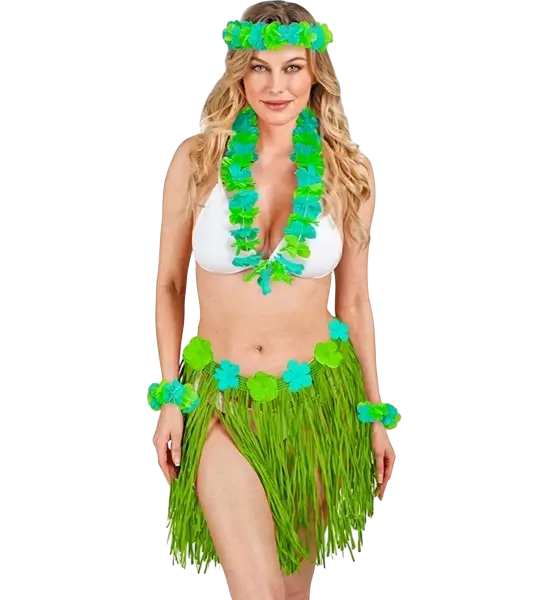 Green Hawaiian fancy dress kit