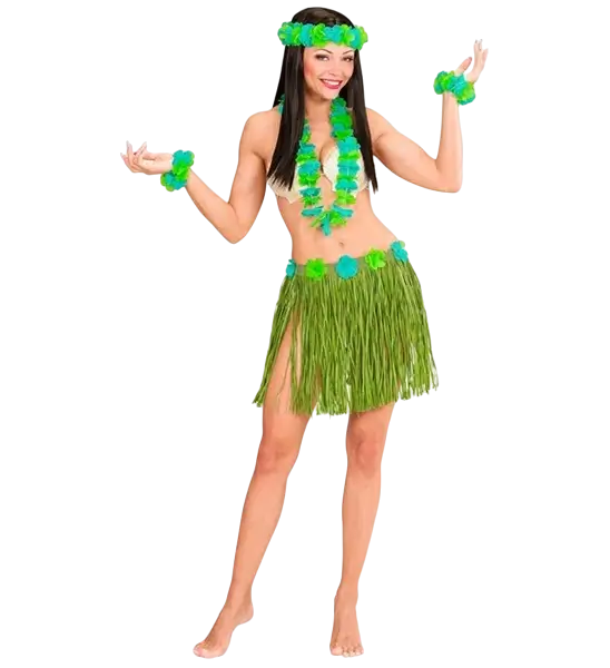 Green Hawaiian fancy dress kit