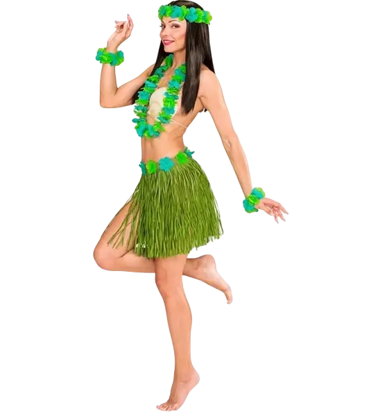 Green Hawaiian fancy dress kit