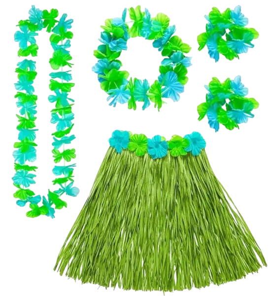 Green Hawaiian fancy dress kit