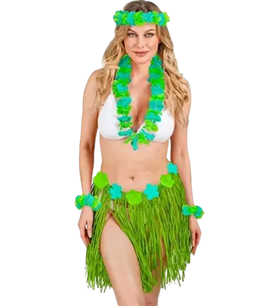 Green Hawaiian fancy dress kit