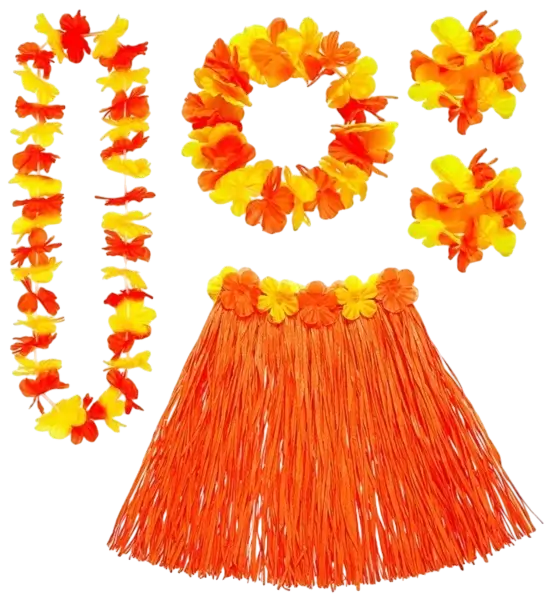 Orange Hawaiian fancy dress kit