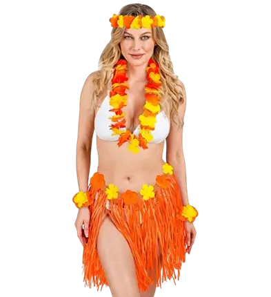 Orange Hawaiian fancy dress kit