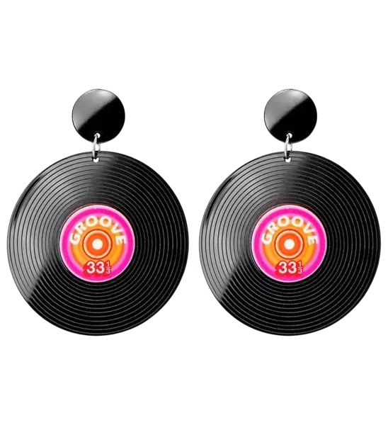 80s vinyl record earrings