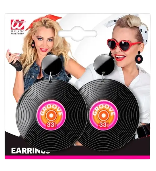 80s vinyl record earrings
