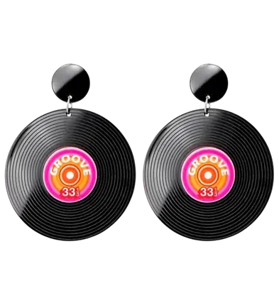 80s vinyl record earrings