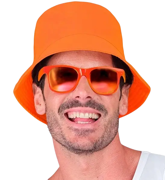Fluorescent orange Bob hat