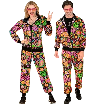 Hippie peace party fashion jumpsuit - S