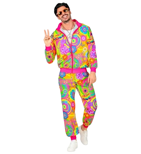 Hippie groovy love fluo jumpsuit - S