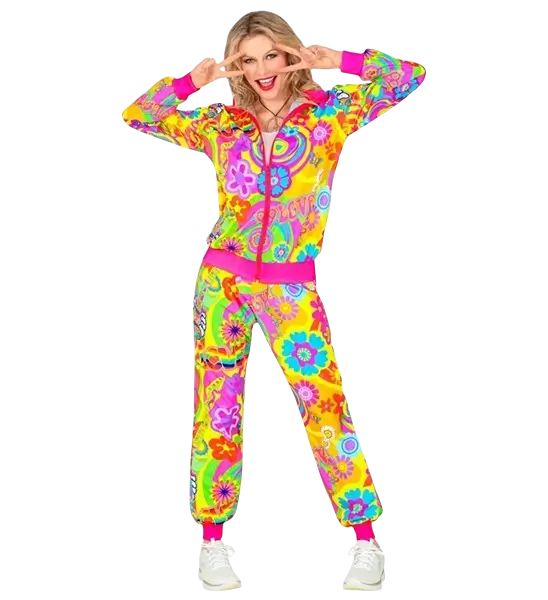 Hippie groovy love fluo jumpsuit - L