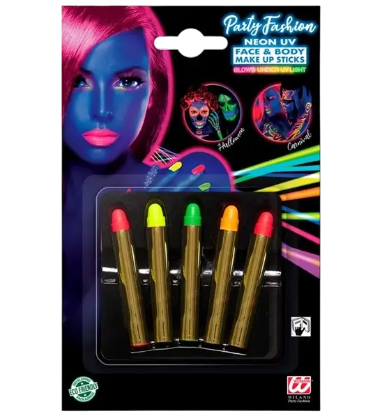 Pack of 5 fluorescent body pencils