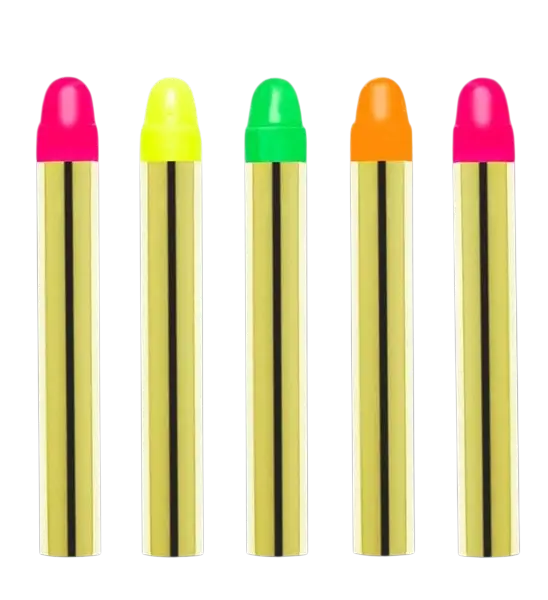 Pack of 5 fluorescent body pencils