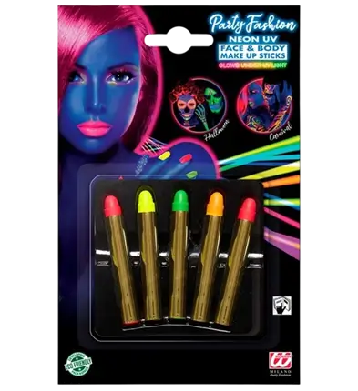 Pack of 5 fluorescent body pencils