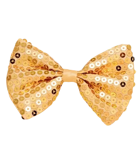 Gold sequin bow tie