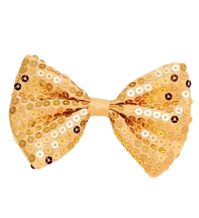 Gold sequin bow tie