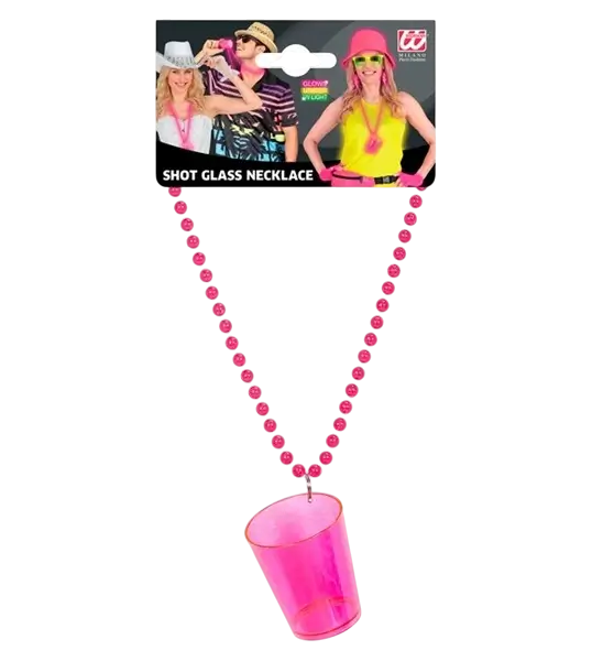 Fluorescent pink necklace