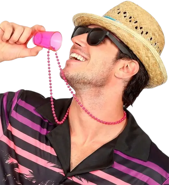 Fluorescent pink necklace