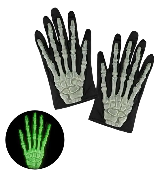 Pair of phosphorescent skeleton gloves
