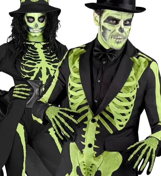 Pair of phosphorescent skeleton gloves