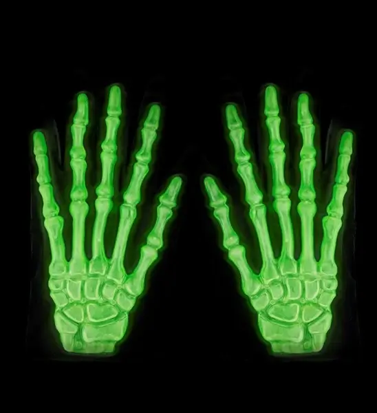 Pair of phosphorescent skeleton gloves