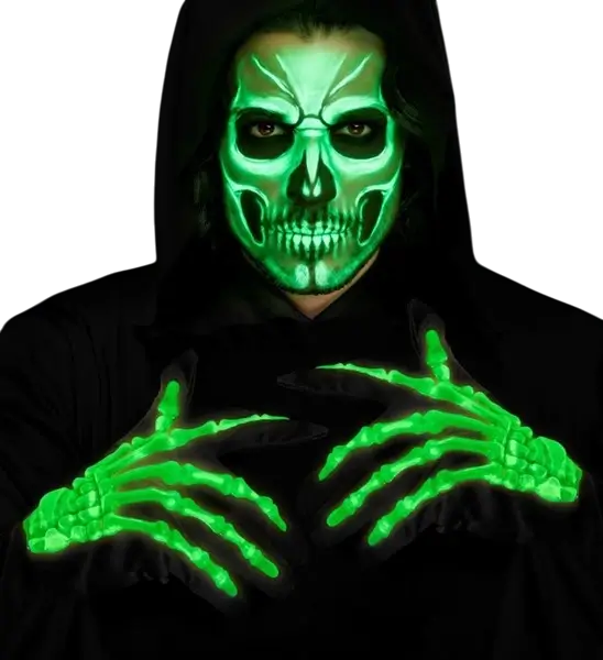 Pair of phosphorescent skeleton gloves