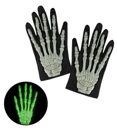 Pair of phosphorescent skeleton gloves