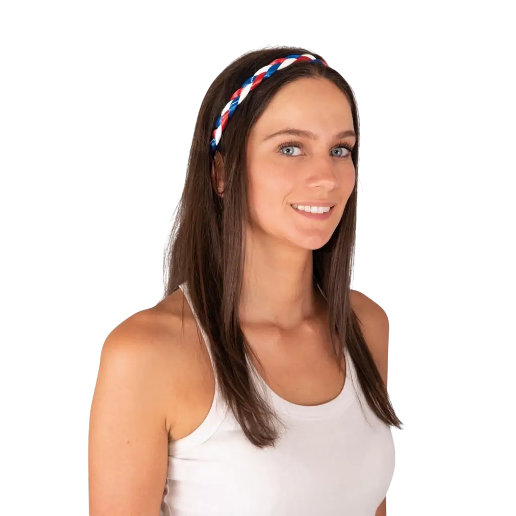 Braided headband - blue, white, red - Supporter France