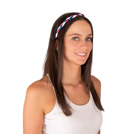 Braided headband - blue, white, red - Supporter France