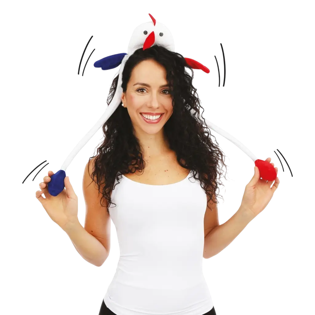 Coq Animé headband - blue, white, red - Supporter France