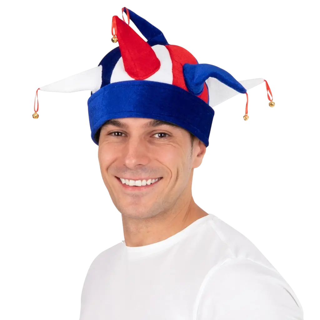 Jester hat - blue, white, red - Supporter France