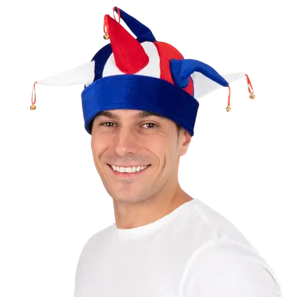 Jester hat - blue, white, red - Supporter France